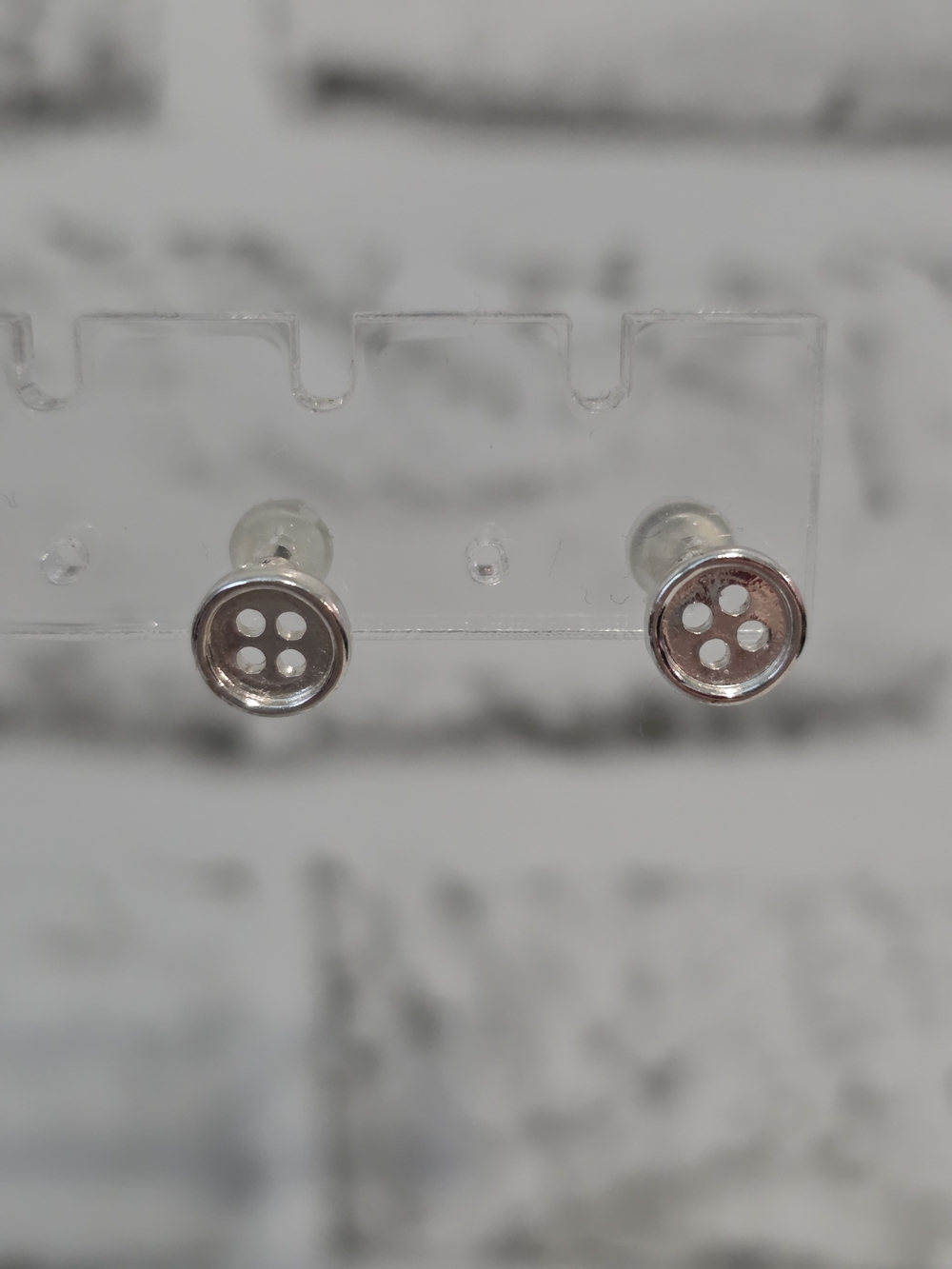 Button-Style Sterling Silver Stud Earrings